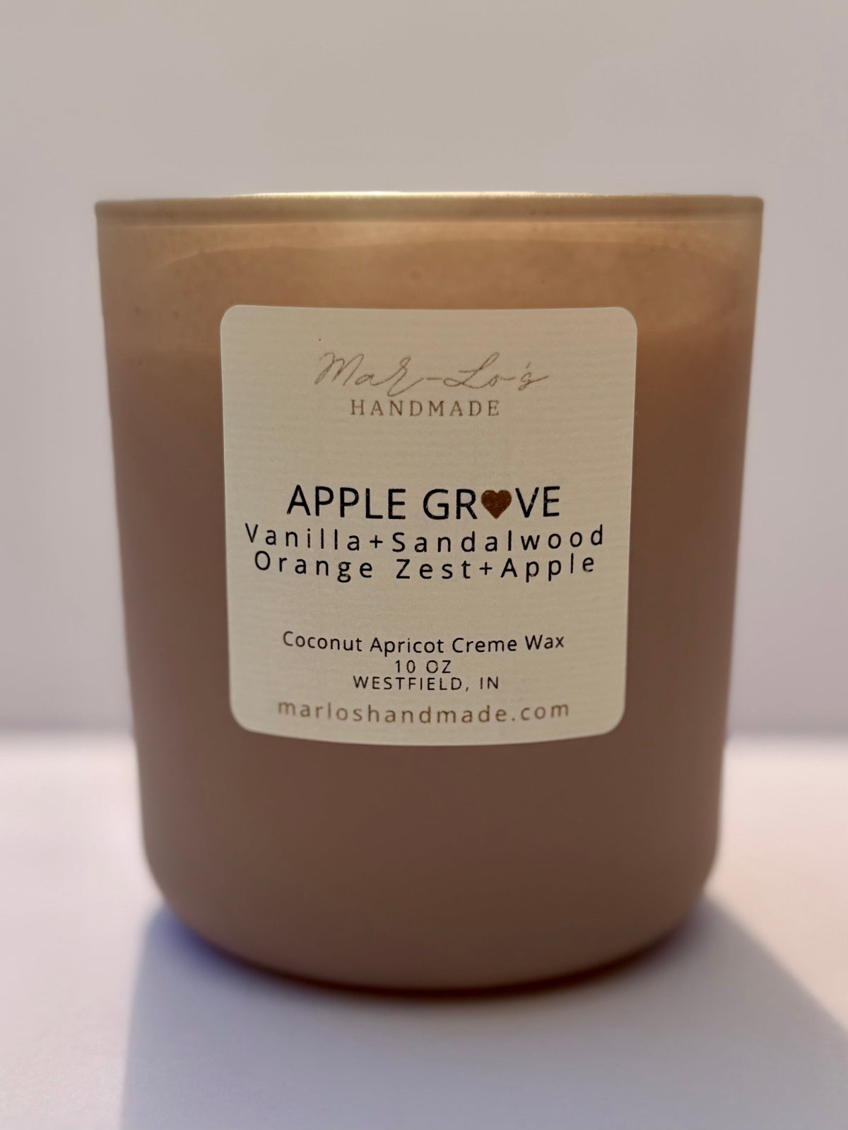 Apple Grove 10 oz matte stone reusable vessel with wood wick