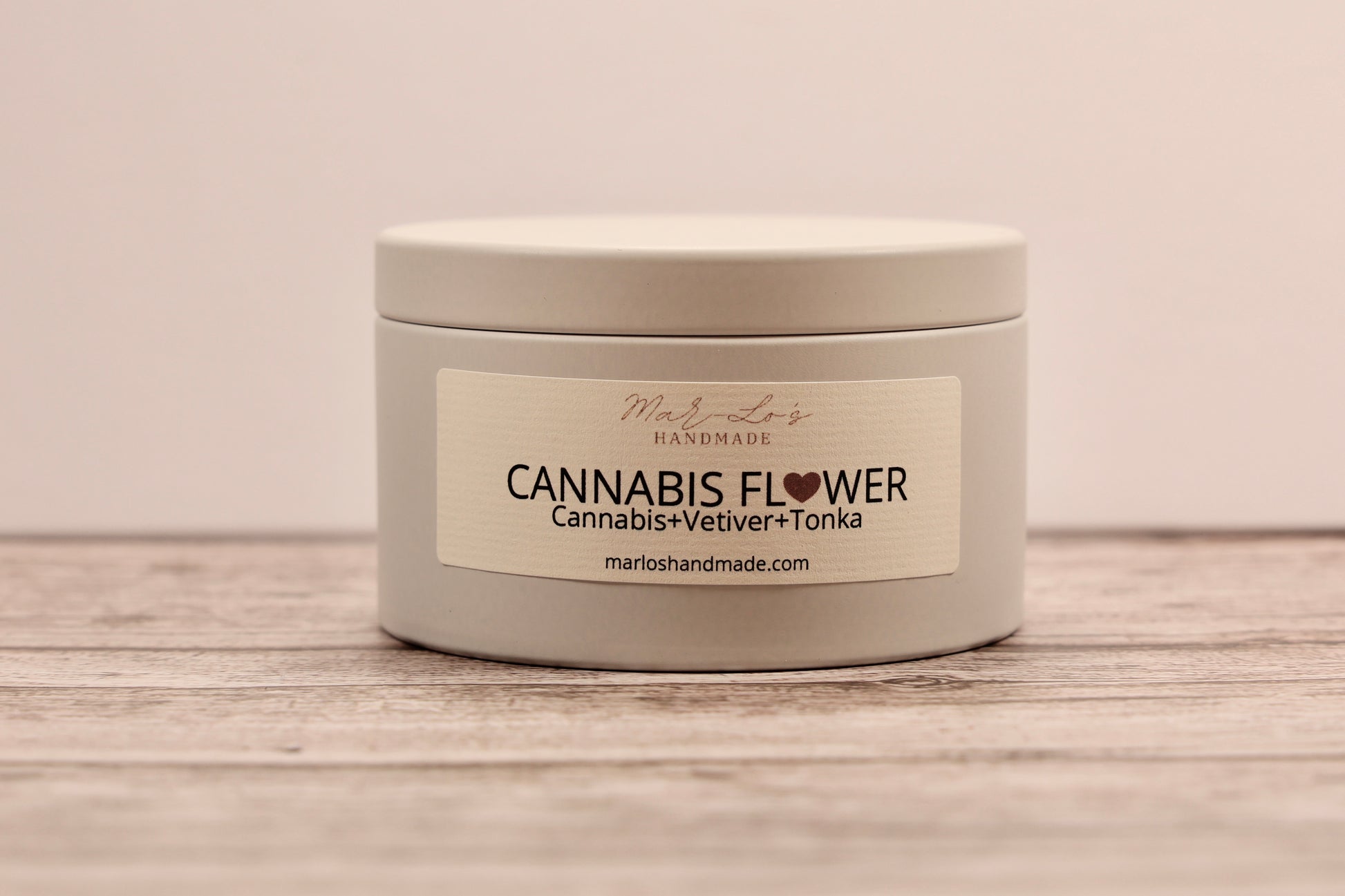 Cannabis Flower Candle Tin Vetiver, Tonka, Cannabis