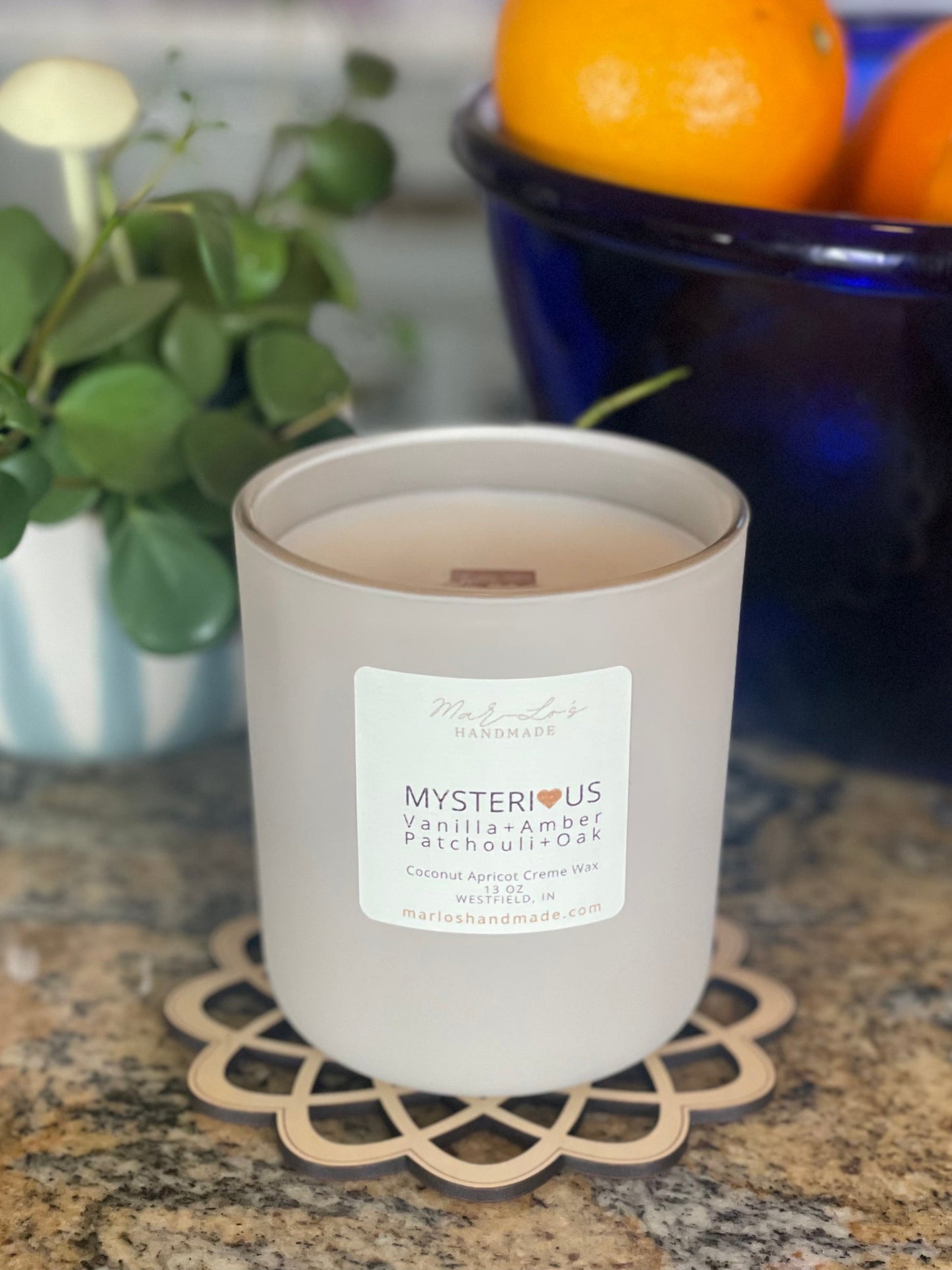 Geometric Candle Coaster Maple Wood