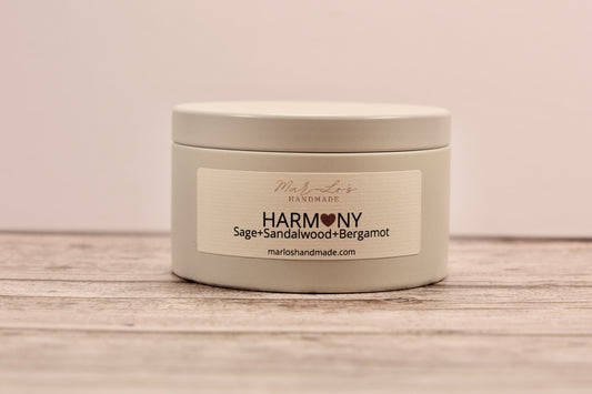 Harmony-Sage, Bergamot, Sandalwood wooden wick candle