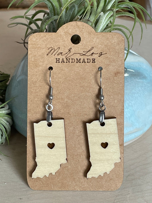 Indiana Wooden Earrings - Mar-Lo's Handmade