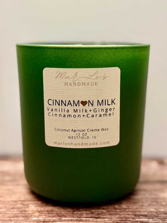 Cinnamon Milk Candle – Warm Cinnamon, Pastry & Vanilla Milk Scent | Clean Coconut Apricot Wax + Wooden Wick