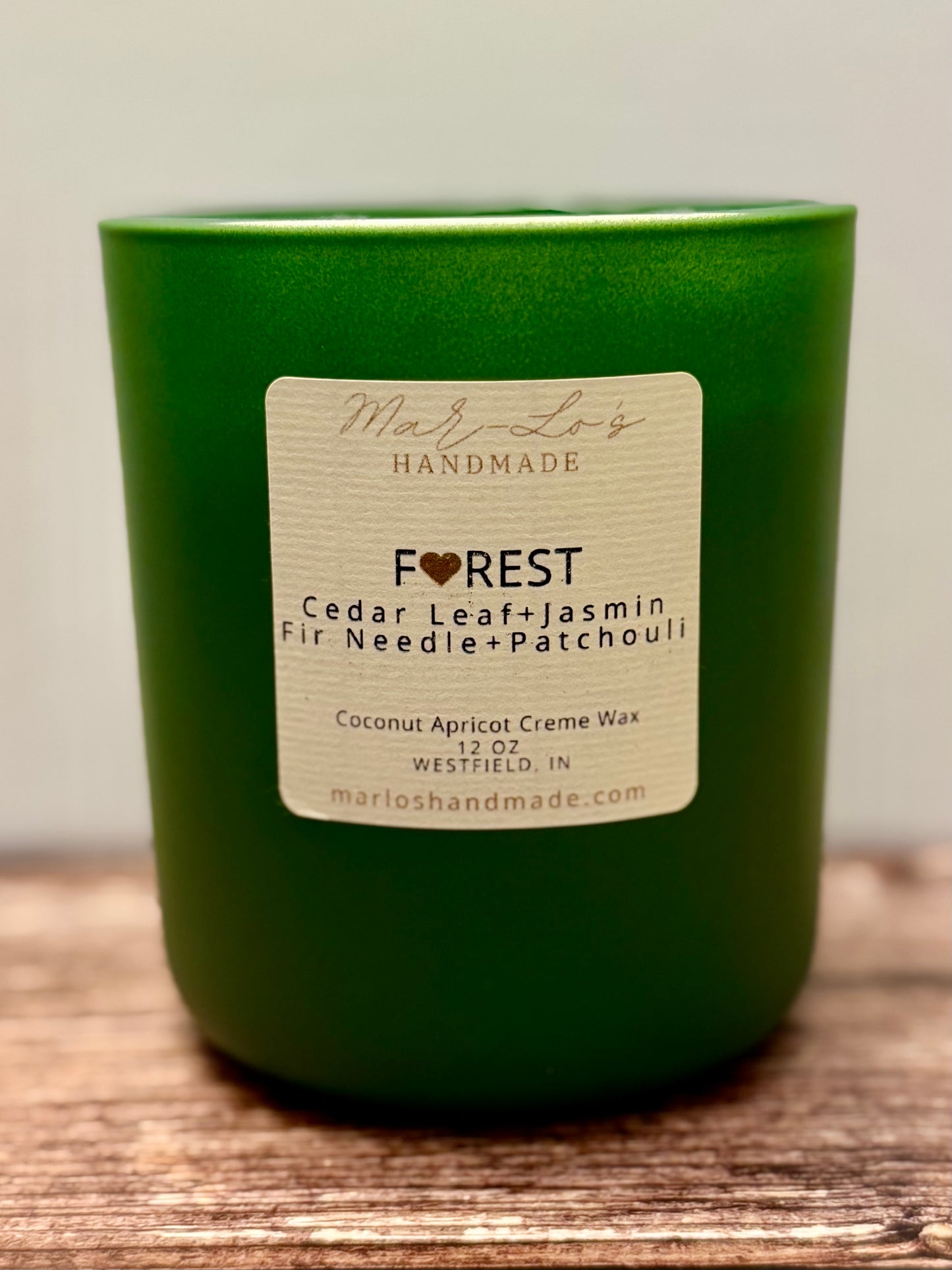 Forest Candle – Fresh Cedar, Evergreen & Pine Scent | Clean Coconut Apricot Wax + Wooden Wick