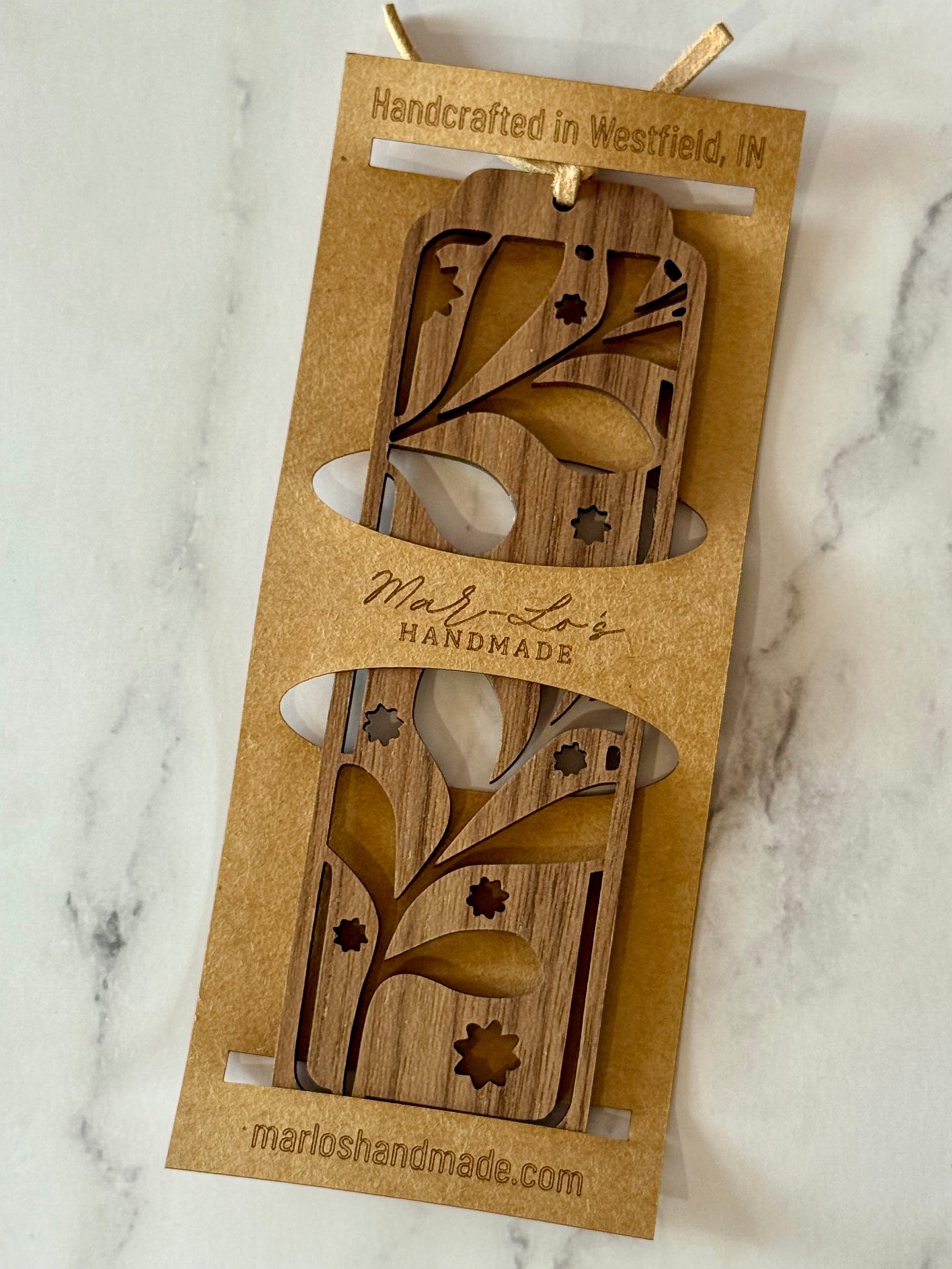 Leaf Wooden Bookmark handmade packaging