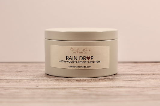Rain Drop-Cedar Wood, Lemon, Lavender wooden wick candle with Coconut Apricot Wax