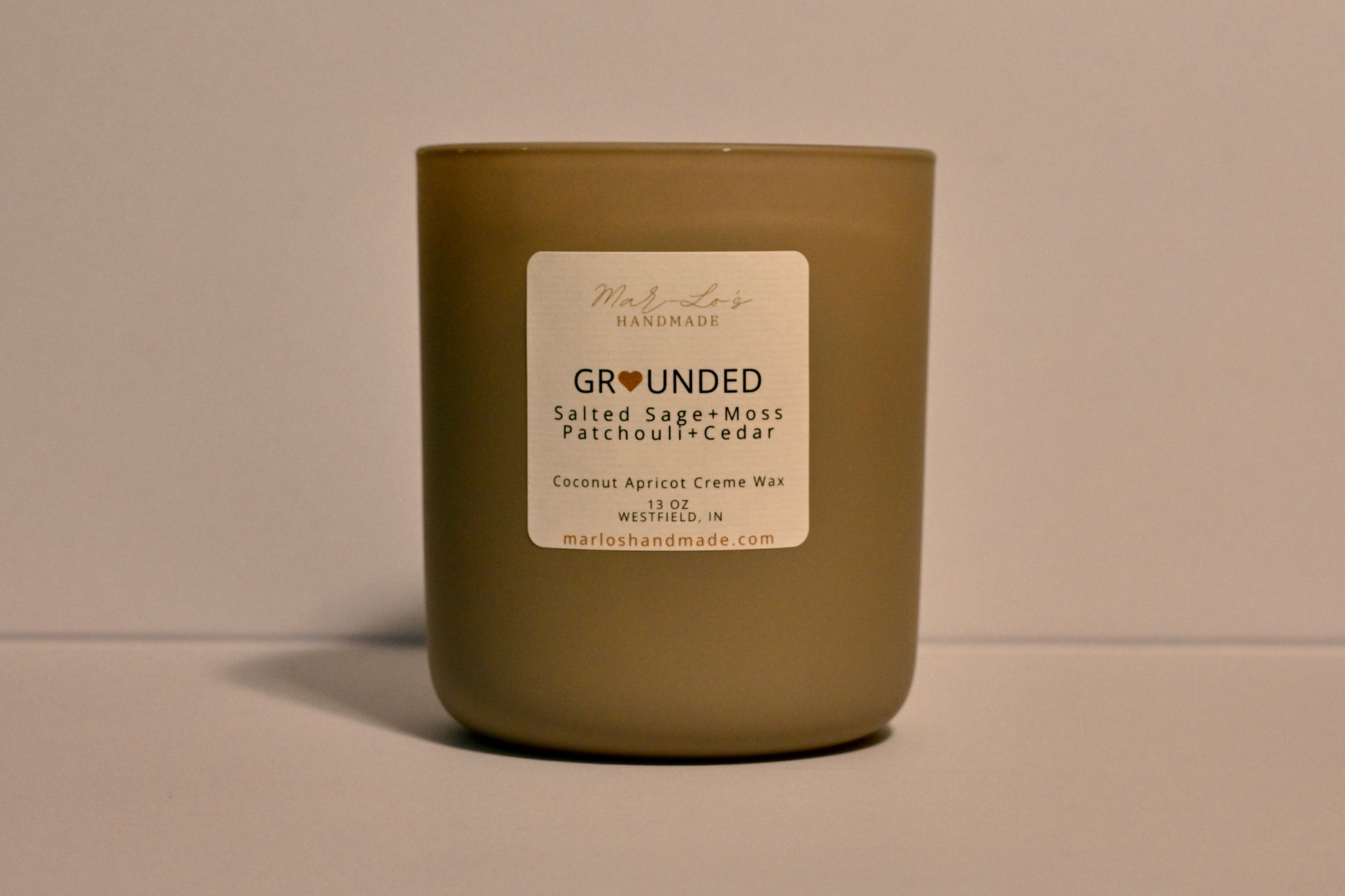 Grounded Candle | Salted Sage & Cedarwood Scent - Mar-Lo's Handmade