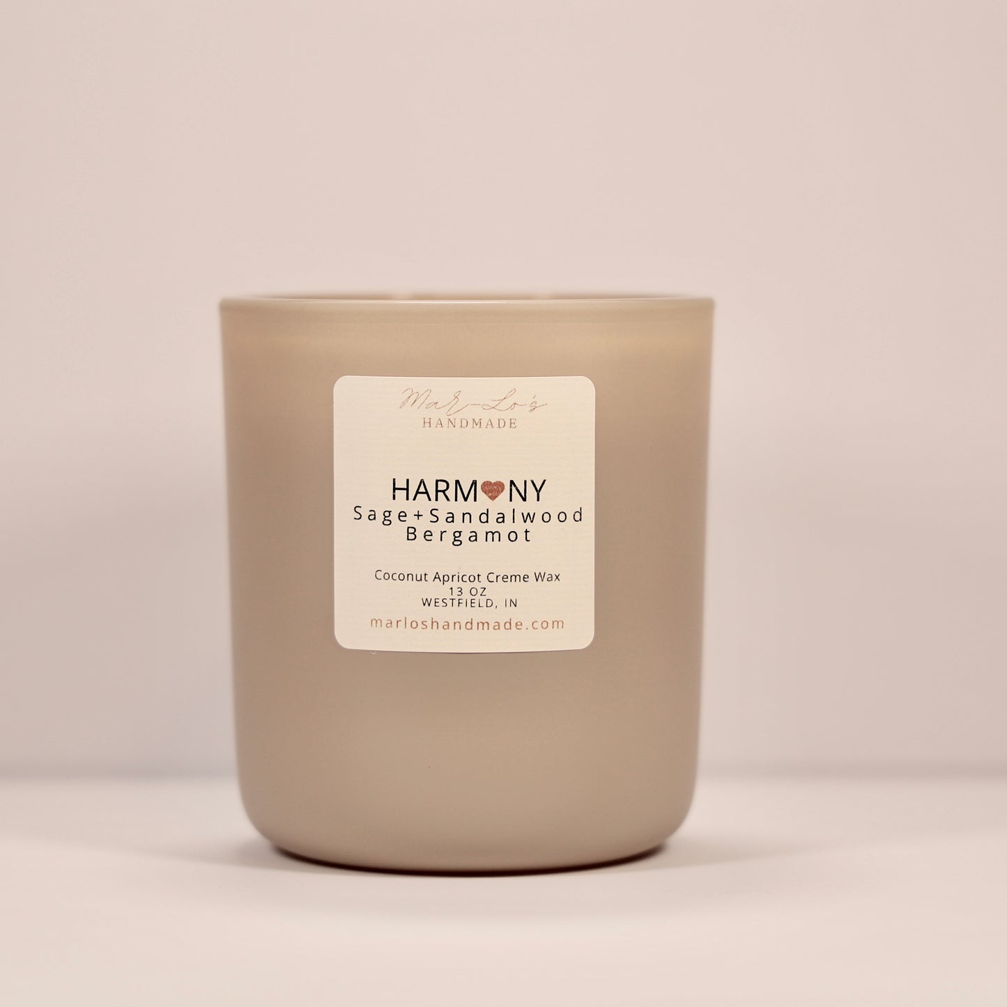 Marl-Lo's Handmade Harmony 13 oz Candle (Sage+Bergamot+Sandalwood)  