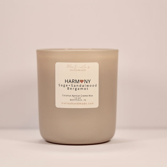 Marl-Lo's Handmade Harmony 13 oz Candle (Sage+Bergamot+Sandalwood)  
