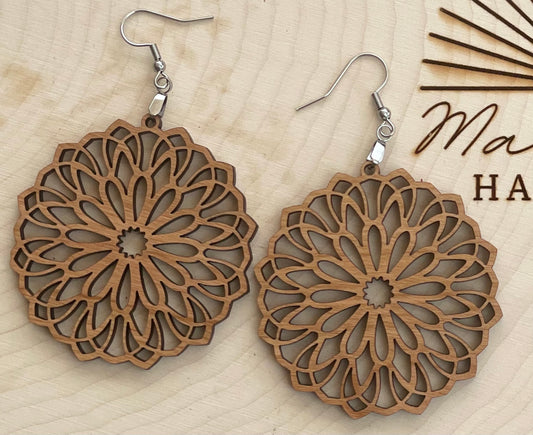 Mandala Wood Earrings