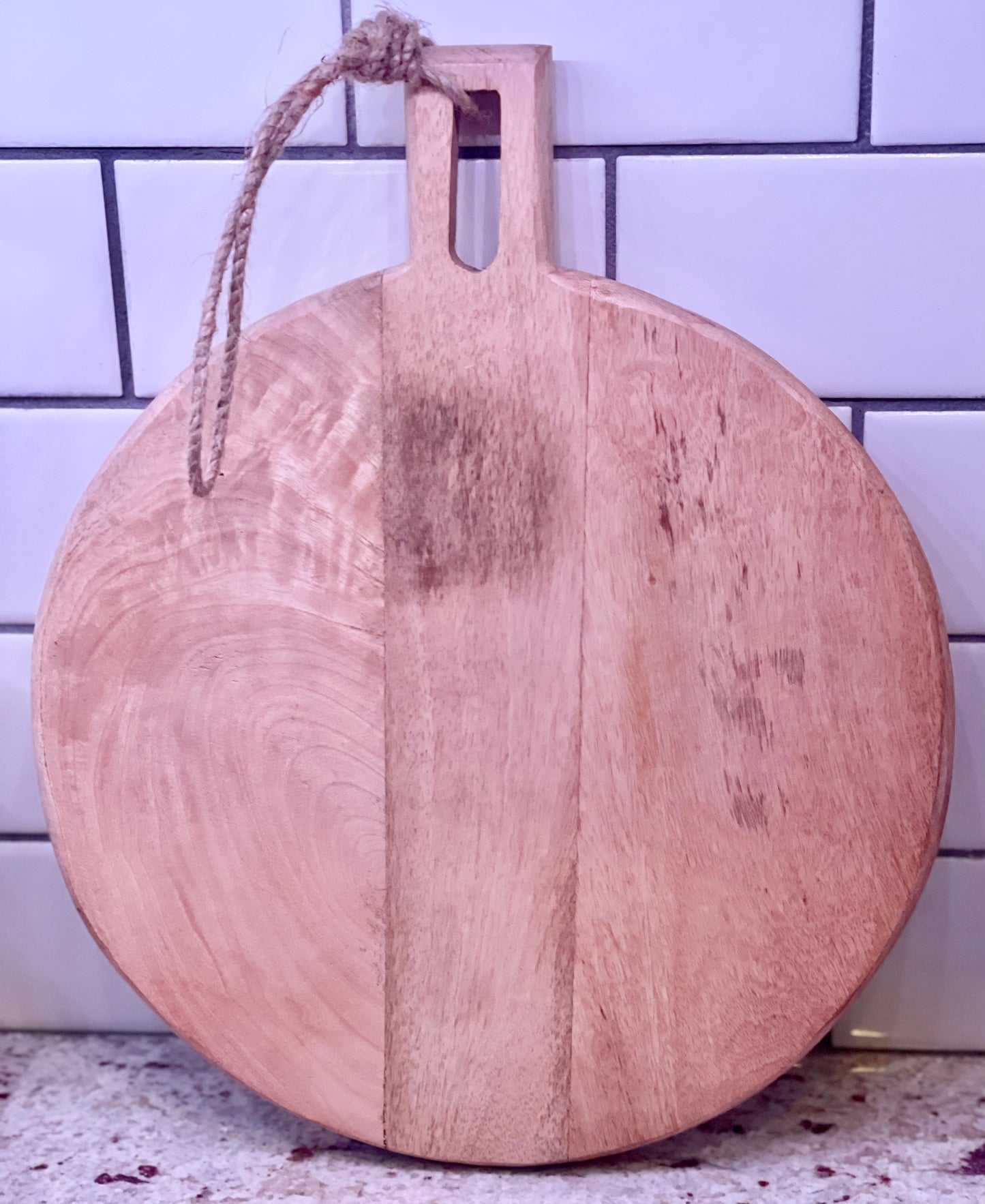 Personalized Circle Wood Acacia Cutting Board (11 ¼ in Diameter)