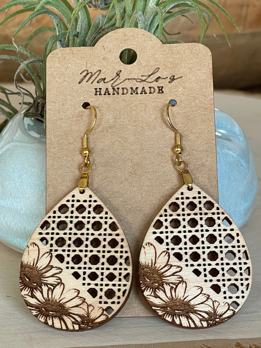 Flower Boho Engraved Cut Out Earrings