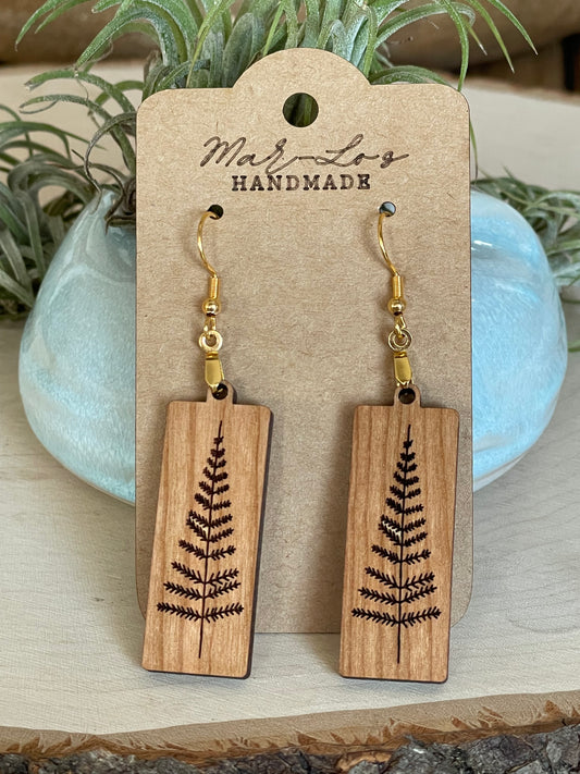 Forest Pine Tree Wilderness Engraved Earrings