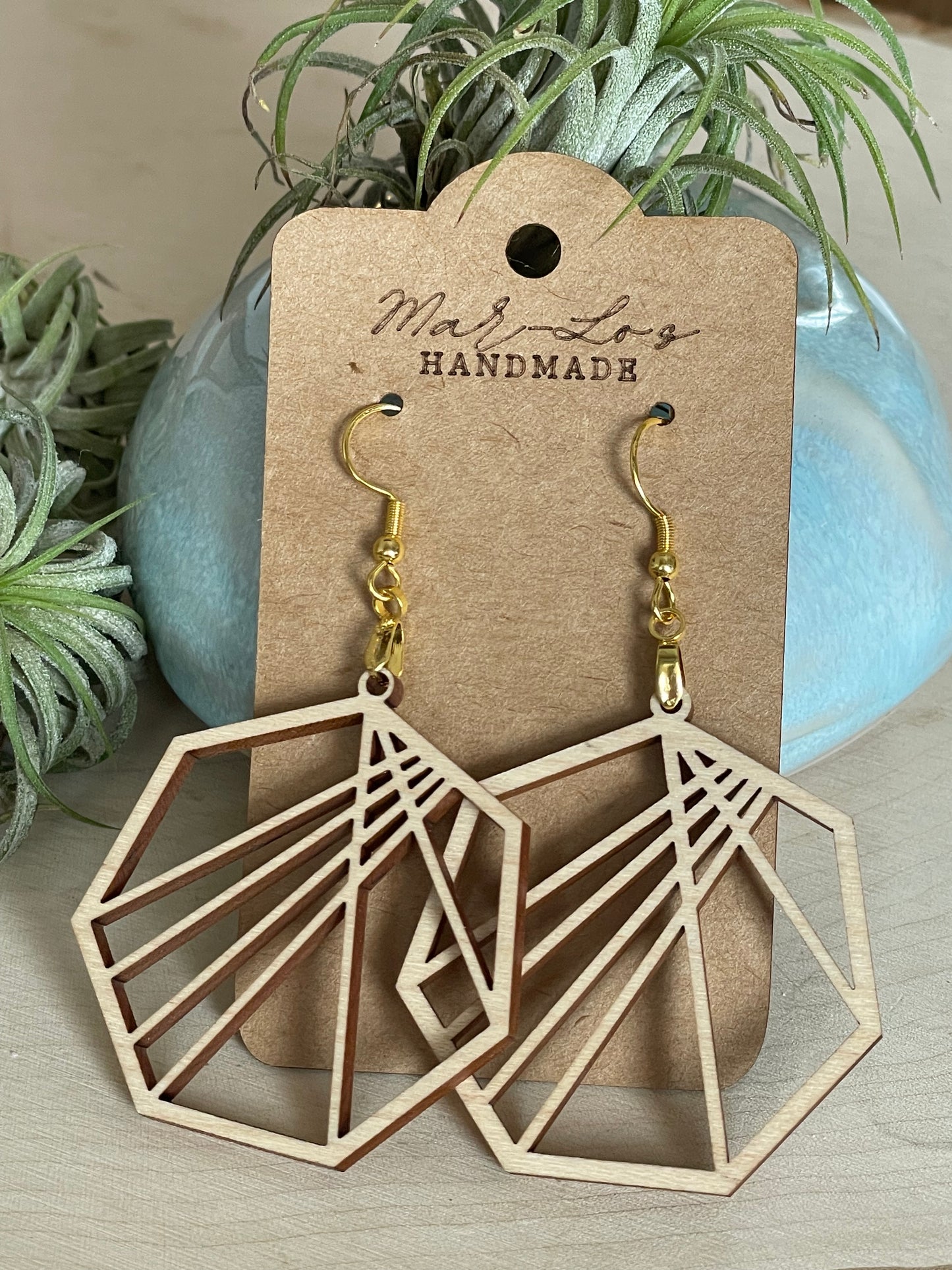 Geometric Wood Earrings