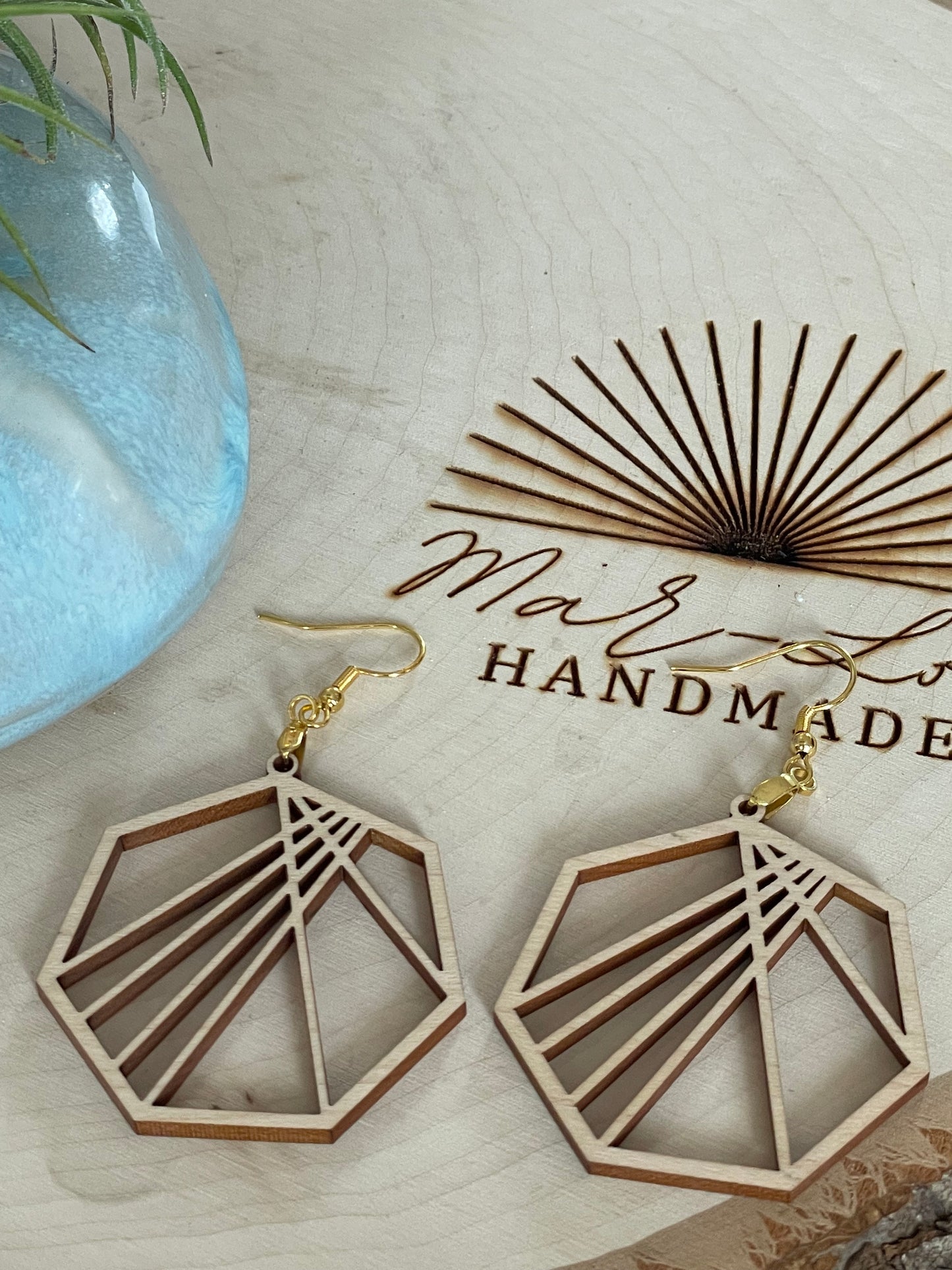 Geometric Wood Earrings