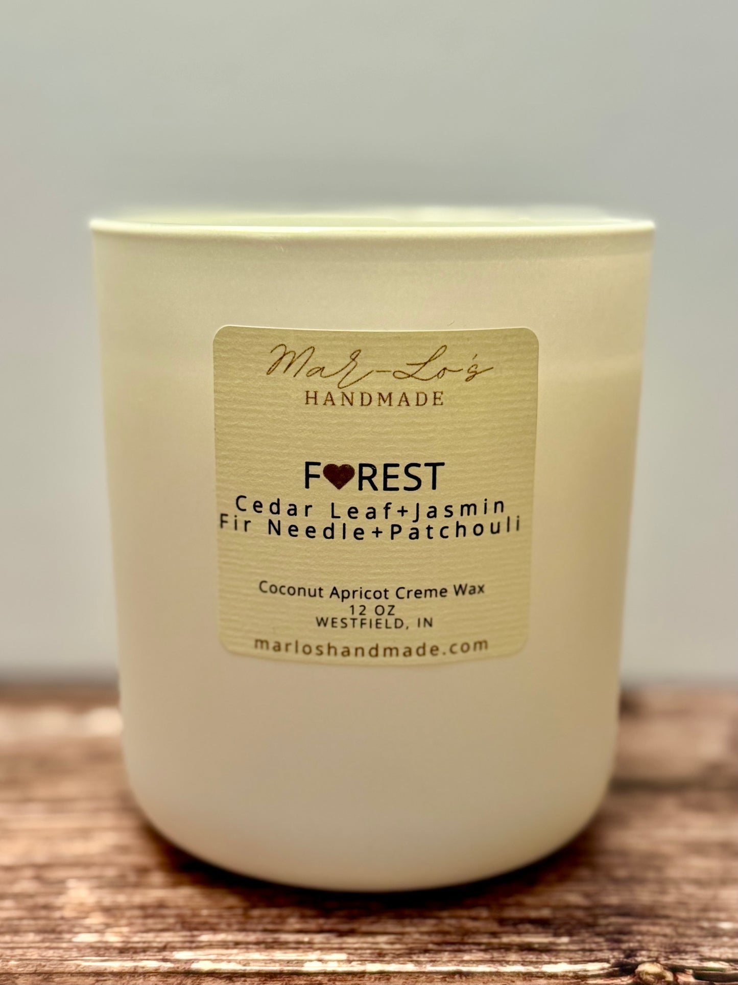 Forest Candle – Fresh Cedar, Evergreen & Pine Scent | Clean Coconut Apricot Wax + Wooden Wick