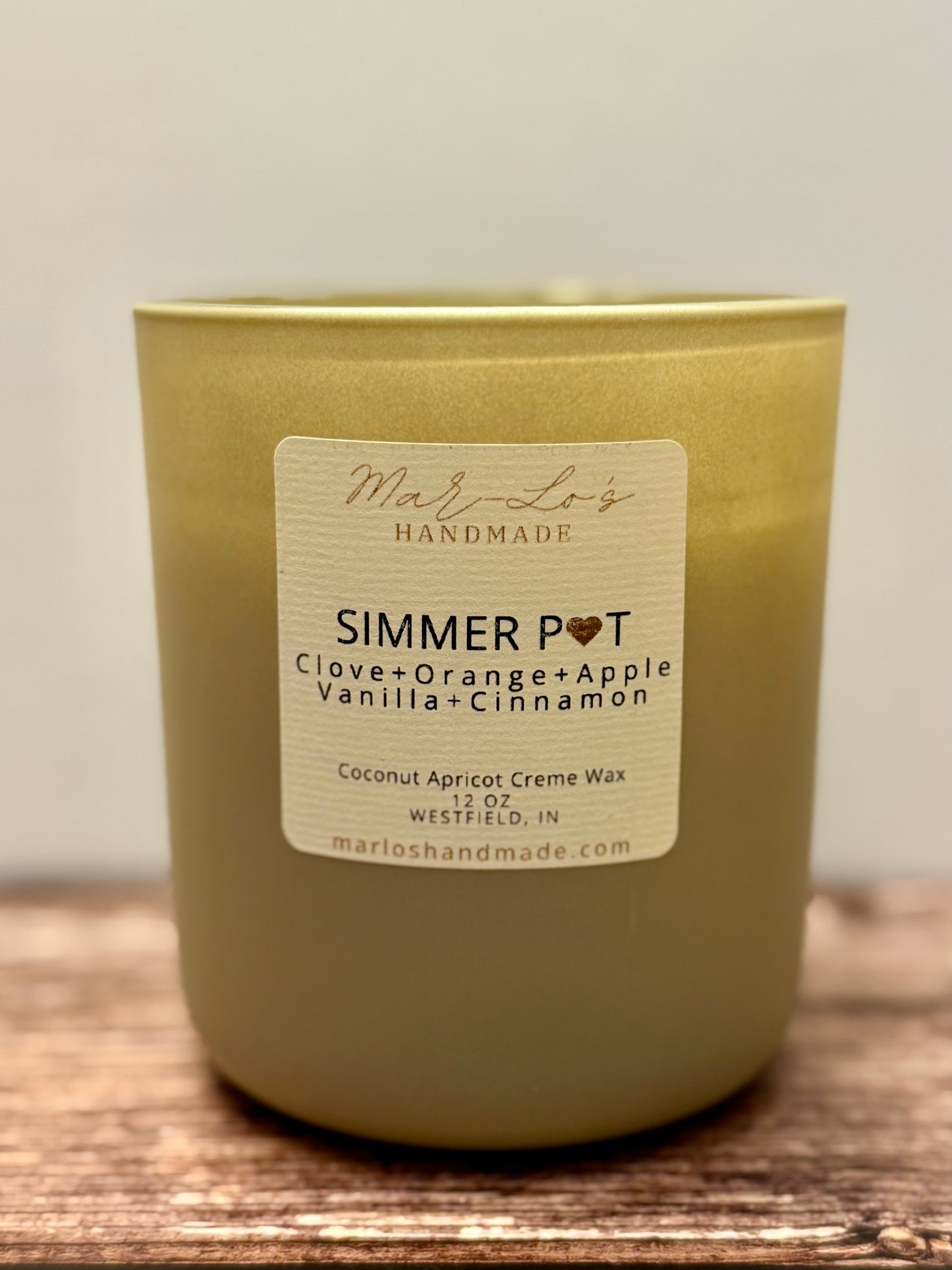 Simmer Pot Candle – Spiced Citrus & Holiday Fruit Scent | Clean Coconut Apricot Wax + Wooden Wick