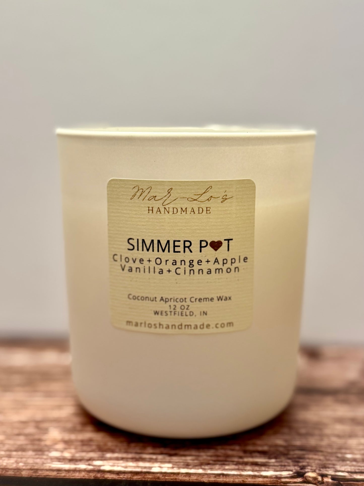 Simmer Pot Candle – Spiced Citrus & Holiday Fruit Scent | Clean Coconut Apricot Wax + Wooden Wick